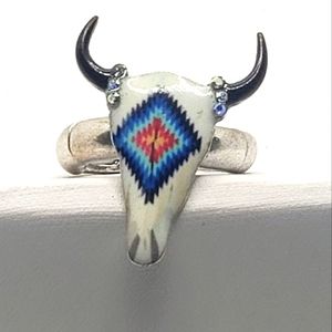 Bull skull ring